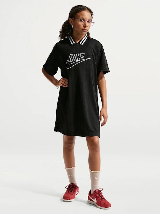 Sportswear Καλοκαιρινό Mini Αθλητικό Φόρεμα T-shirt Κοντομάνικο Μαύρο