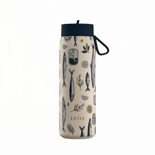 Estia Pulse Save The Aegean Recyclable Thermos Bottle Stainless Steel BPA Free 500ml Salt Life