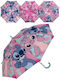 Disney Παιδική Ομπρέλα Μπαστούνι Stitch Μωβ