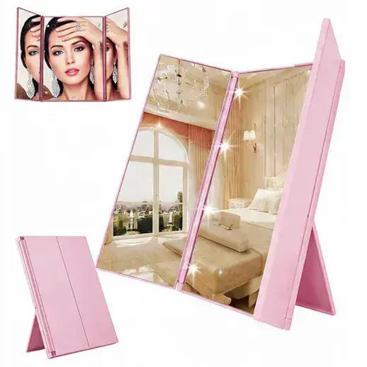 Verk Group Tabletop Makeup Mirror with Light Pink