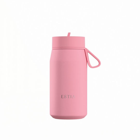 Estia Pulse Save The Aegean Recyclable Thermos Bottle Stainless Steel BPA Free 360ml Rose