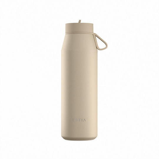 Estia Pulse Save The Aegean Recyclable Thermos Bottle Stainless Steel BPA Free 800ml Dune