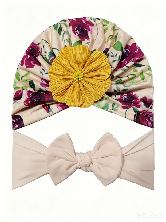 Intimonna Set Baby Headbands In Beige Colour