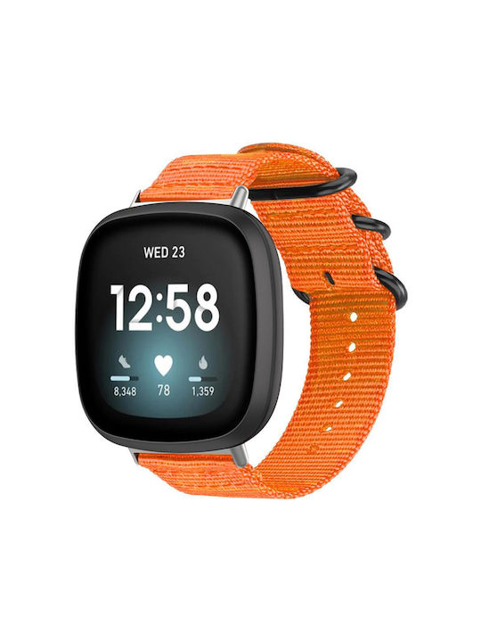 Samsung Galaxy Watch 7 6 5 Fe Xdfind Ring Buckle Nylon Canvas Watch Band Πορτοκαλί