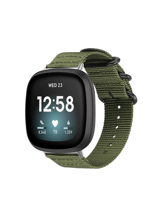 Fitbit Versa 2 Versa Versa Lite Xdfind Ring Buckle Nylon Canvas Watch Band Army Green