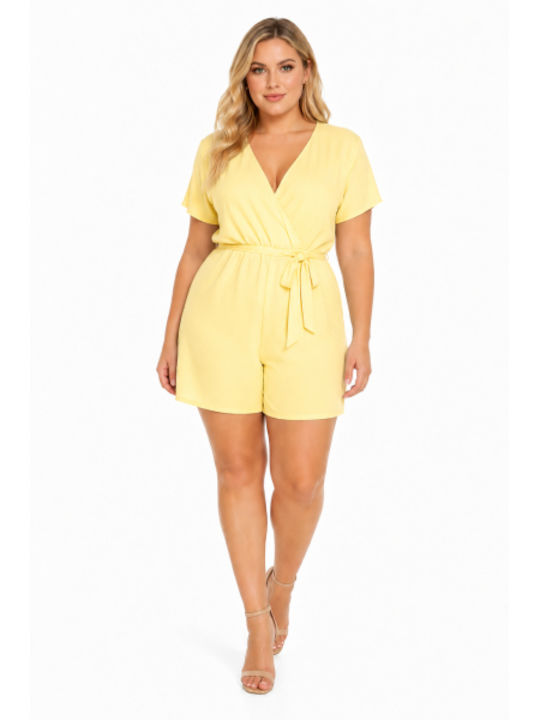 Women's One-piece Shorts Yellow SH-53259-26SO-YELLOW