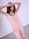 Celestino Set Pijamale Dama Inimi Somon