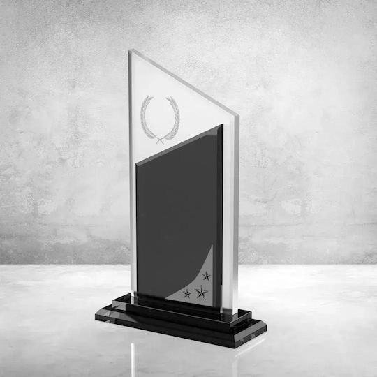 Crystal Award 15x25cm 16mm Star Design Code Pb-802 Silver Silver