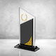 Crystal Award 15x25cm 16mm Star Design Code Pb-802 Gold