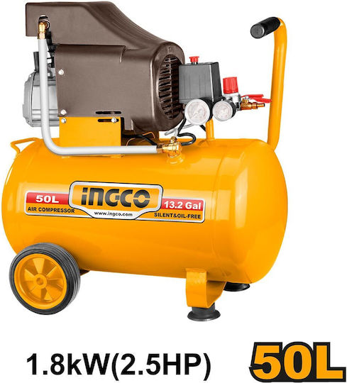 Ingco Компресор за въздух с Мощност 2.5hp и Автокомпресор 50lt