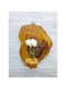 SteweHome Set of 2 Brown Wooden Flower Pots