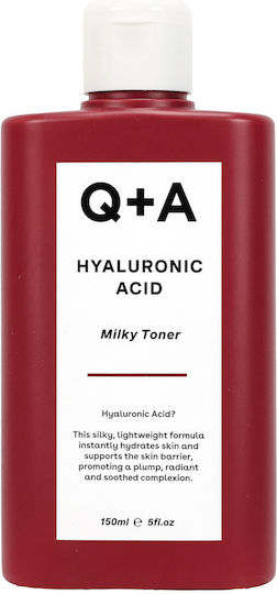 Q+A Natural Skincare Toner Lăptos cu Acid Hialuronic Lichid de Tonifiere pentru Față cu Acid Hialuronic 150ml