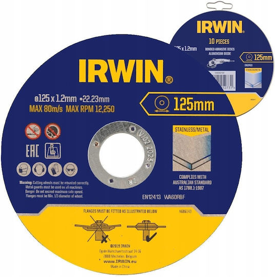 Irwin Metal Cutting Disc 125mm 10 Pieces