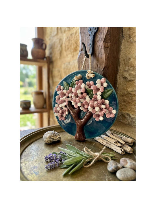 SteweHome 3D Wall Decor Handmade Purple from Ceramic Material 1cm