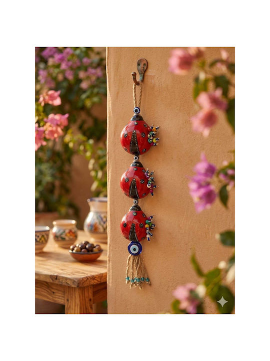 SteweHome Wall Decor Red Ceramic Material