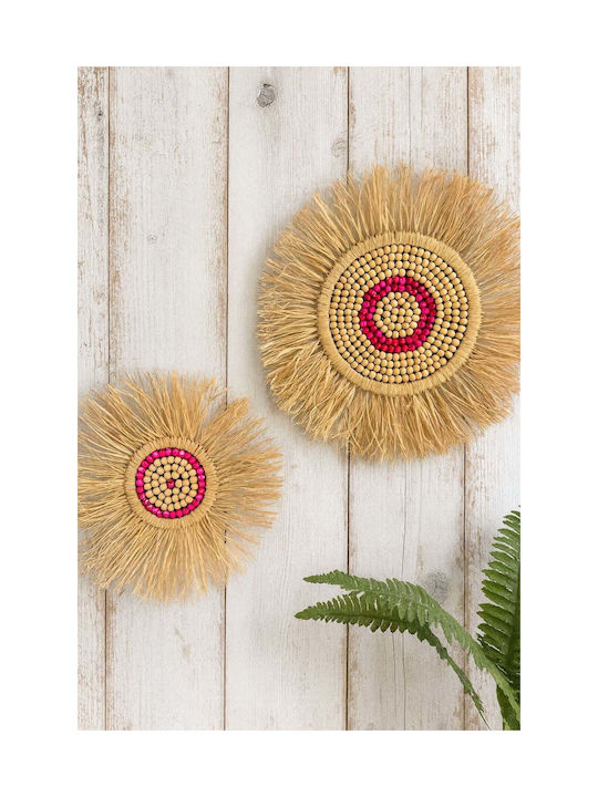 SteweHome Wall Decor Handmade Pink Wooden 2 Pieces