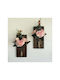 SteweHome Wall Decor Pink Wooden 30x14cm 2 Pieces