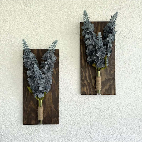 SteweHome Wanddekoration Blau aus Hölzernes 30x14cm 2Stücke