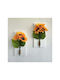 SteweHome Wall Decor Orange Wooden 30x14cm 2 Pieces