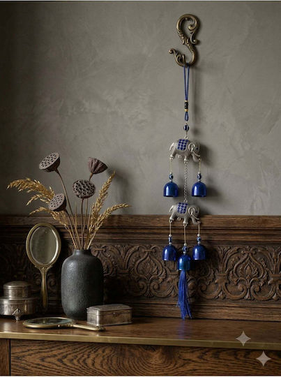 SteweHome Wall Decor Blue Metal 47x5cm