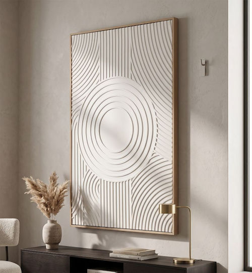 Modern Design Embossed White Color Frame Painting 80x3.8x120cm