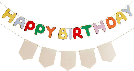 Σετ Γιρλάντα "happy Birthday" Πολύχρωμη & Banner Personalised Playful Brights