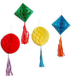 Set Honeycomb Multicolour Tassels 4 Pieces Set Honeycomb Multicolour Tassels 4 Pieces