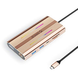 Orico XDR 12in1 RGB USB-C Docking Station With HDMI/DisplayPort 4K PD Ethernet