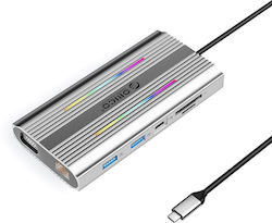Orico XCR 12in1 RGB USB-C Docking Station with HDMI 4K PD Ethernet