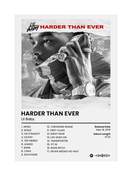 Music Poster Lil Baby Harder Than Ever Ms148 40cm X 50cm-62422pd156292