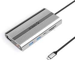 Orico XDR 12in1 USB-C Docking Station with HDMI 4K PD Ethernet