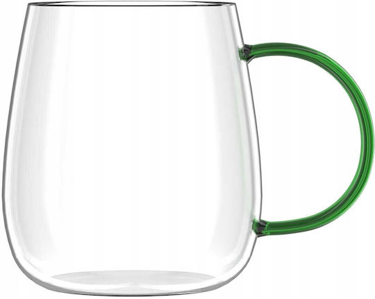 Vialli Design Set Brillen aus Glas in Grün Farbe 400ml 2Stücke