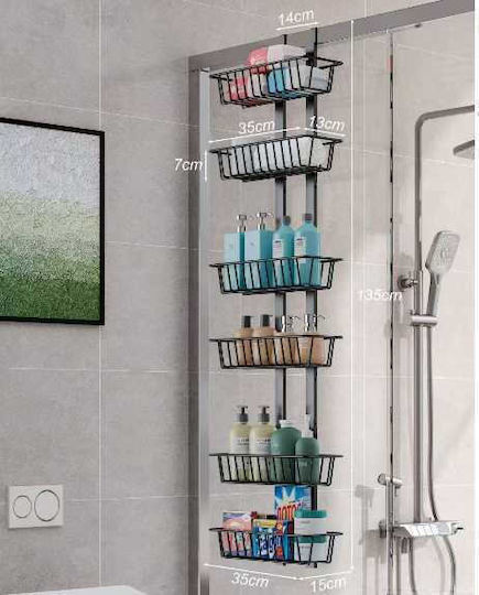 Badezimmerregal Metallisch Schwarz