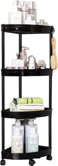 Ecke Boden Badezimmerregal Kunststoff 90x34x25cm Schwarze