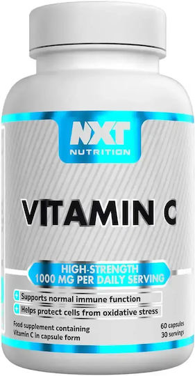 Nxt Nutrition Vitamin C Vitamin for Immune Support Skin & Antioxidant Action 1000mg 60 Capsules