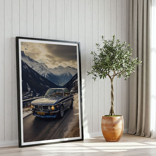 Poster Bmw E9 Coupé Cr067 40cm X 50cm Λευκή Ξύλινη Κορνίζα-63083pd156199f55310