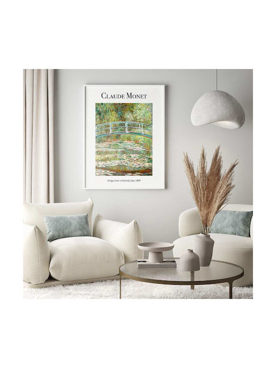 Poster Claude Monet Bridge Over A Pond Lilies Art103 40cm X 50cm Κορνίζα Φυσικό Ξύλου Μπεζ 56049pd156699f55316