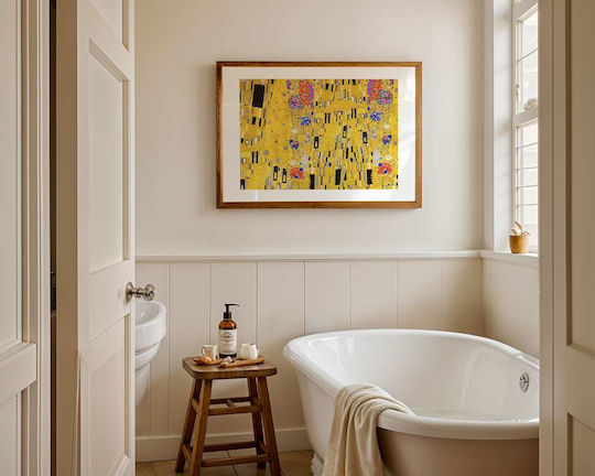 Poster Gustav Klimt Kiss Details Art148 40cm X 50cm Black Wooden Frame