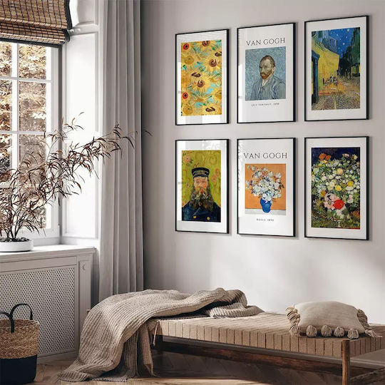 Poster Van Gogh Postman Art114 40cm X 50cm Black Wooden Frame
