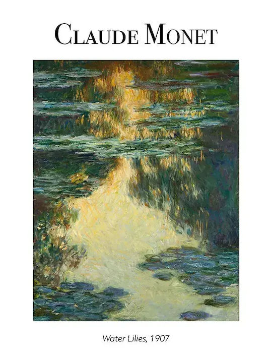 Poster Claude Monet Water Lilies Art102 40cm X 50cm White Wooden Frame
