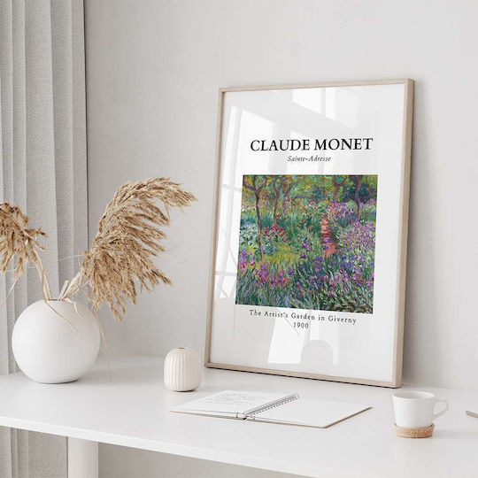 Poster Claude Monet Artists Garden In Giverny Art086 40cm X 50cm Premium Μαύρο Ξύλινο Κάδρο-56048pd156705f55323