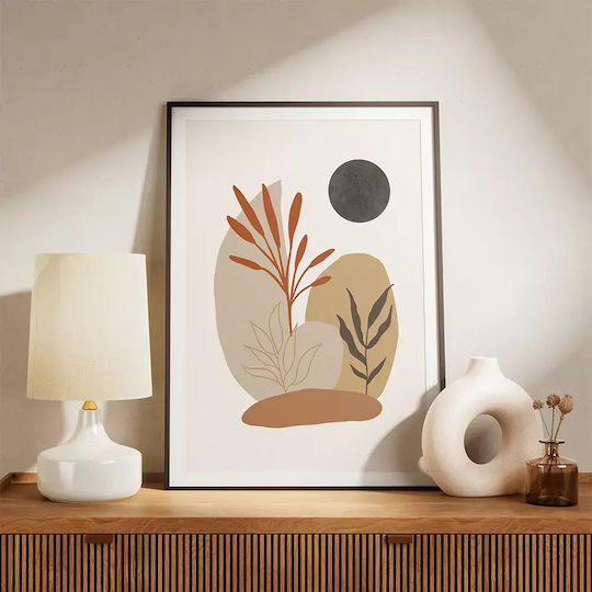 Poster Boho Leaves Pst164 40cm X 50cm Κορνίζα Φυσικό Ξύλου Μπεζ 56114pd156636f55316