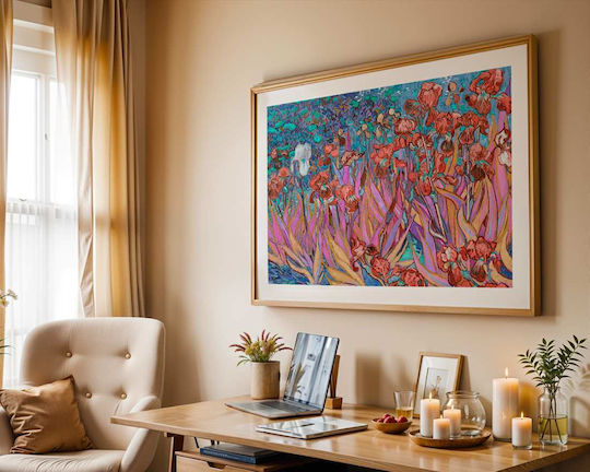 Poster Van Gogh Irises Art110 40cm X 50cm Μαύρη Ξύλινη Κορνίζα-56099pd156658f55321