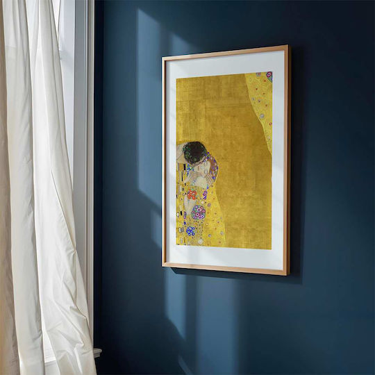 Poster Gustav Klimt Kiss Art155 40cm X 50cm Black Wooden Frame