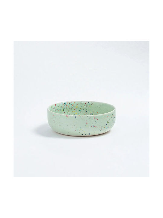 Egg Back Home Round Ceramic Green Serving Bowl with Diameter 19cm