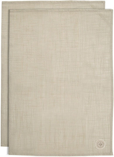 Orion Geschirrtuch aus 100% Baumwolle in Beige Farbe 70x50cm 2 Stück