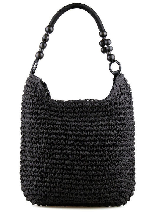 Silia D Straw Women's Shoulder Bag Black