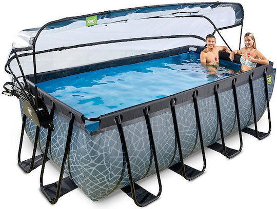 Exit Toys Πισίνα PVC με Μεταλλικό Σκελετό 400x200x122εκ. Γκρι