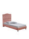Juniper Single Bed Upholstered with Fabric Rotten Apple for Mattress 90x200cm