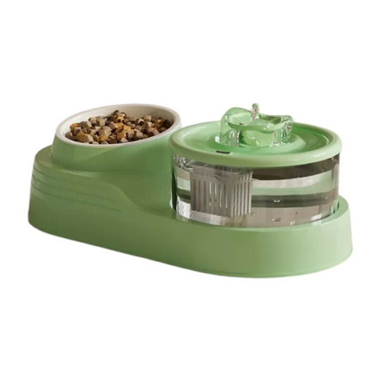 Pet's Choice Automatic Ceramic Waterer Fountain for Dog & Cat with Stand 1.25lt in Green Colour